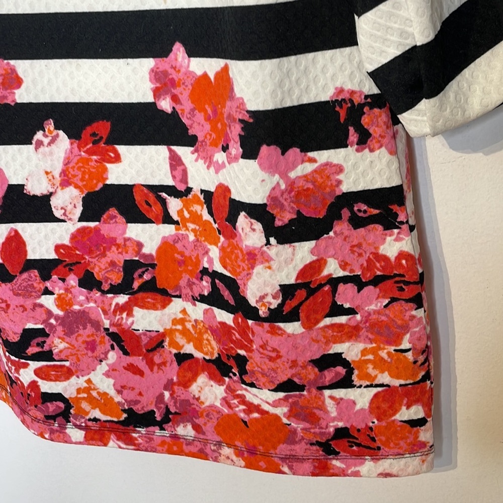 ANTHROPOLOGIE Postmark stripes floral puff sleeve tunic top - Picture 7 of 12